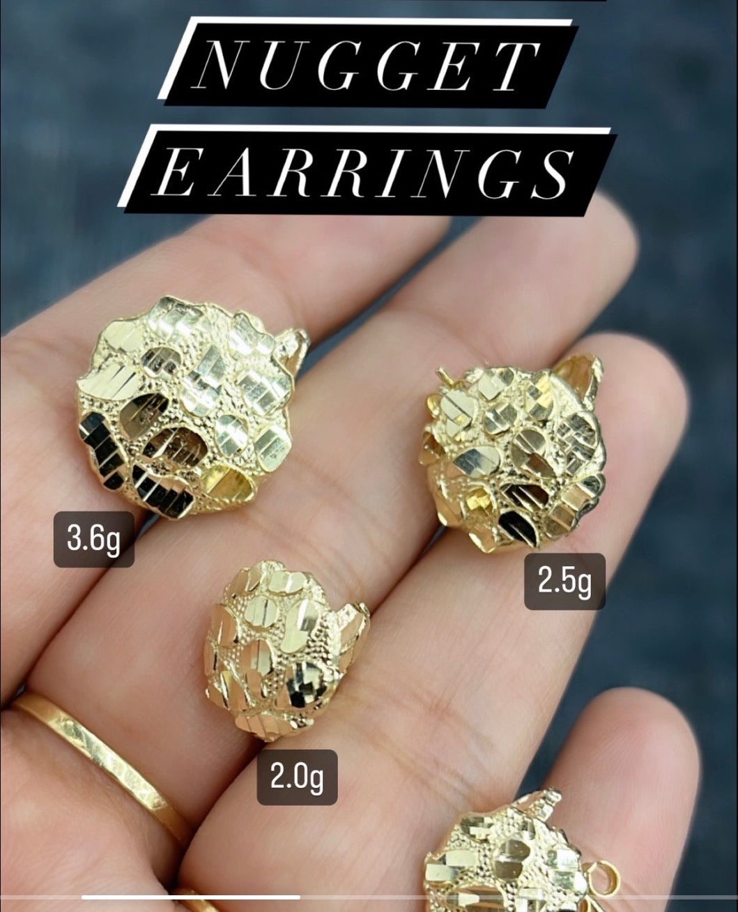 10k gold nugget earrings