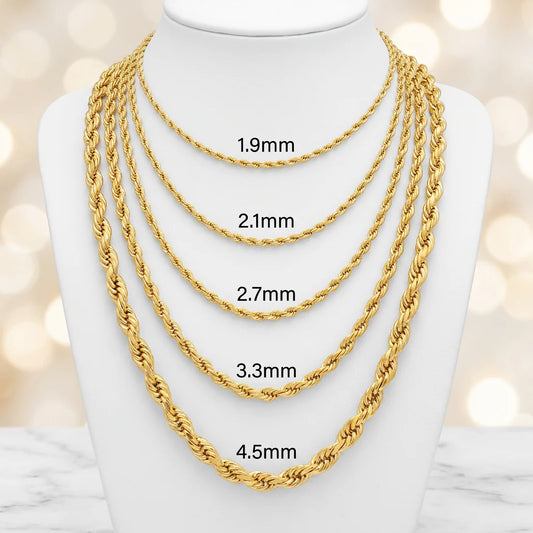 10k solid gold rope chain