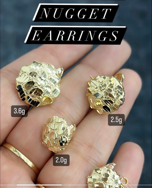 10k gold nugget earrings